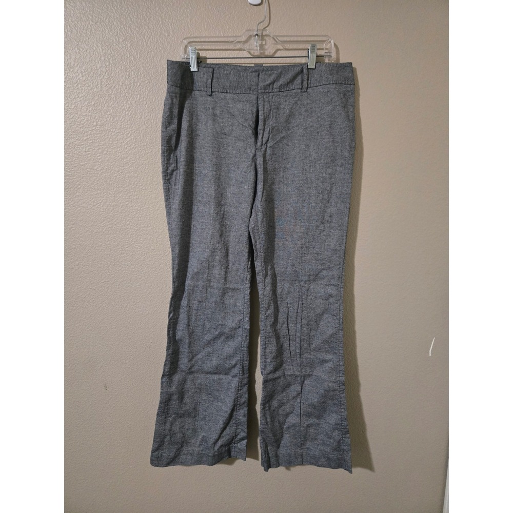Worthington  Linen Boot cut Gray Dress Pants Womens 12 Trousers Business